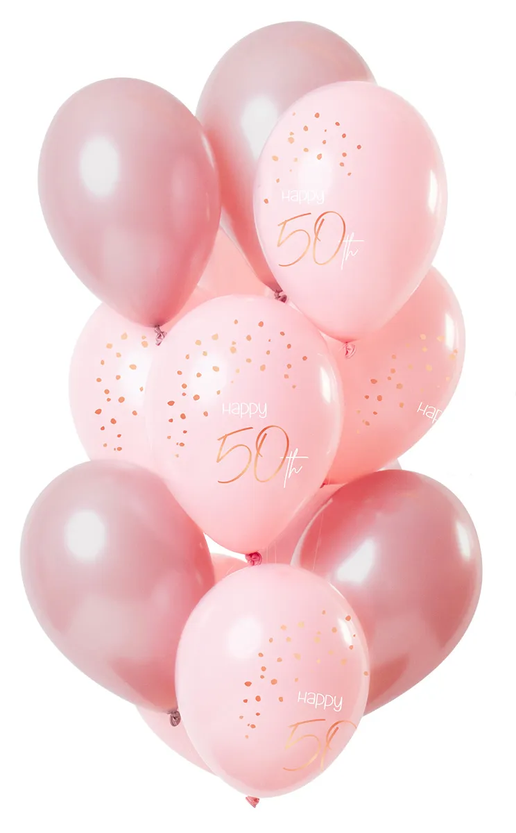 12 palloncini 50° compleanno rosa