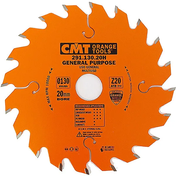 CMT LAMA PER TAGLIO LEGNO LUNGO E TRAVERSO VENA D.MM130X2,4X20 Z 20