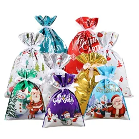 FANXIYA 45 pezzi Sacchetti Regalo Natalizi Sacchetti Caramelle Confezioni Regalo in 3 Diverse Dimensioni e 6 Disegni di Regalo D