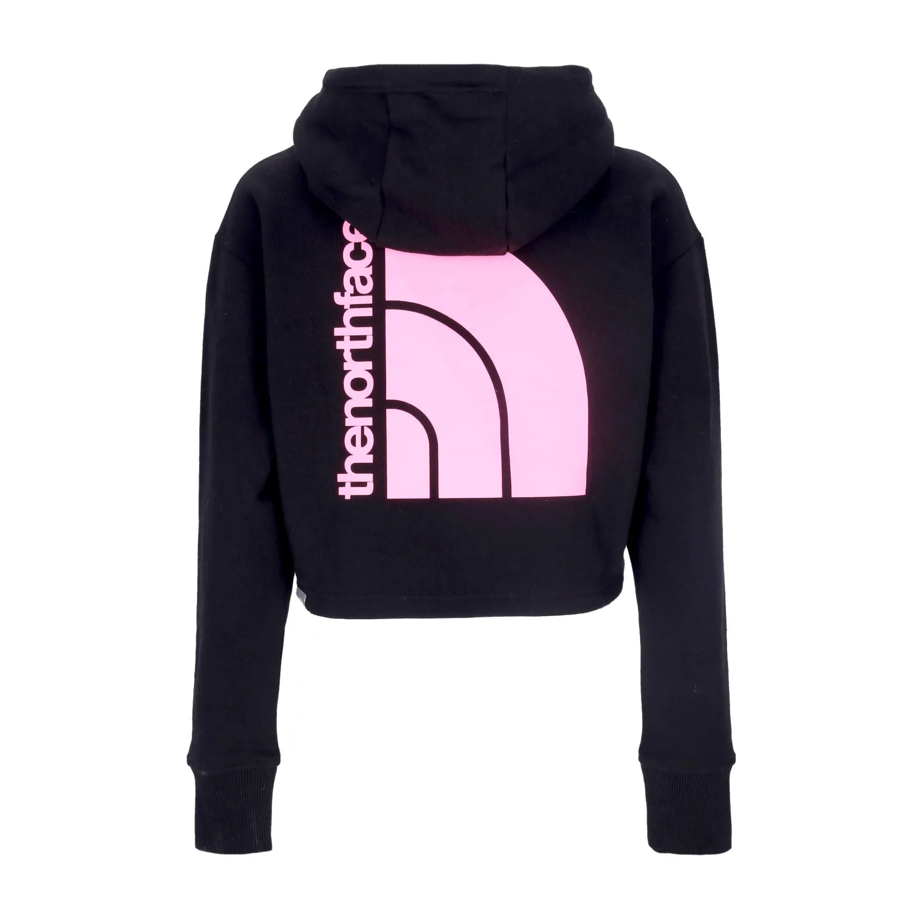 Felpa Cappuccio Corta Donna W Coordinates Crop Hoodie Black/cotton Candy