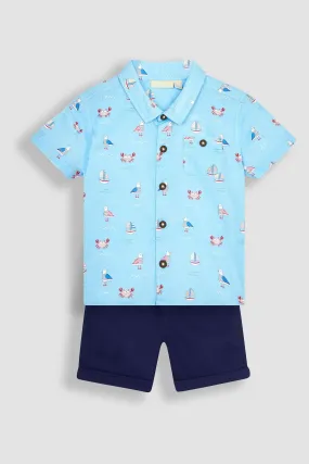 JoJo - Maman Bébé - Completo camicia stampata e shorts    