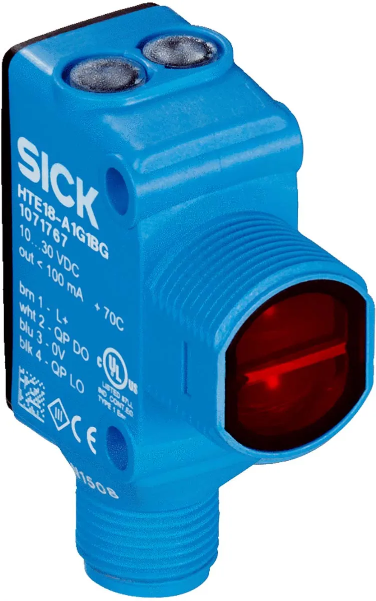 Sensore fotoelettrico Rettangolare SICK, a retroriflessione, rilevamento 3 m, uscita PNP