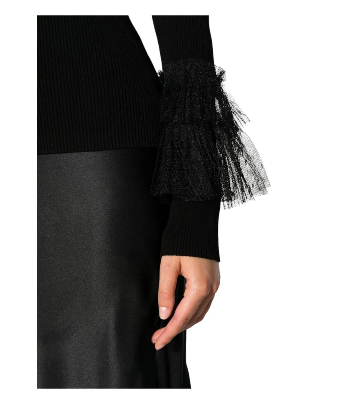 Twinset Donna Maglione Scollo A V Con Balze Plumetis
