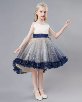 Vestito da ragazza di età compresa tra 2 10 bambini Vestito da principessa con fiocco Vestito a coda nuova Fluffy